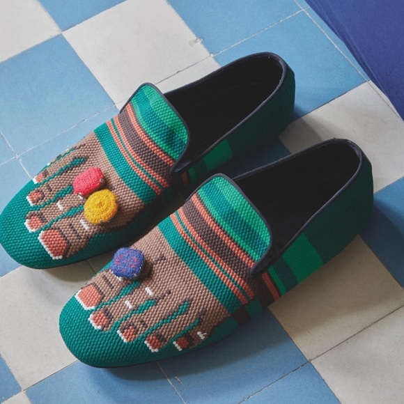 Loewe Shoes - LOEWE loafer slippers foot feet EU 41 Mens 8 Womens 11 toe ring embroidered EUC